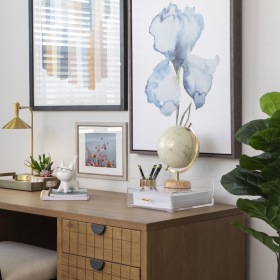 Relax and unwind in well-lit living areas Desk
